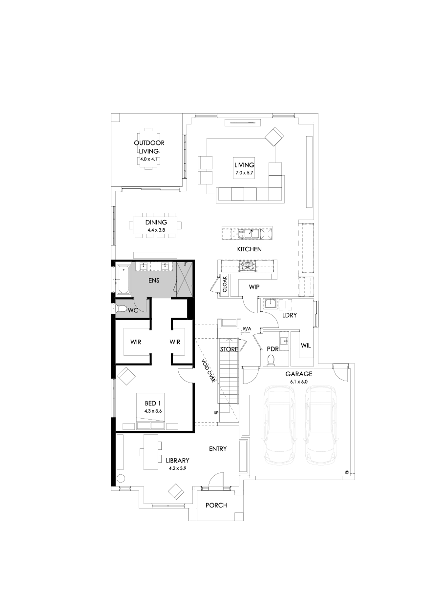 49 Ground Floor Floorplan (Additional bed 1 - Flipped)