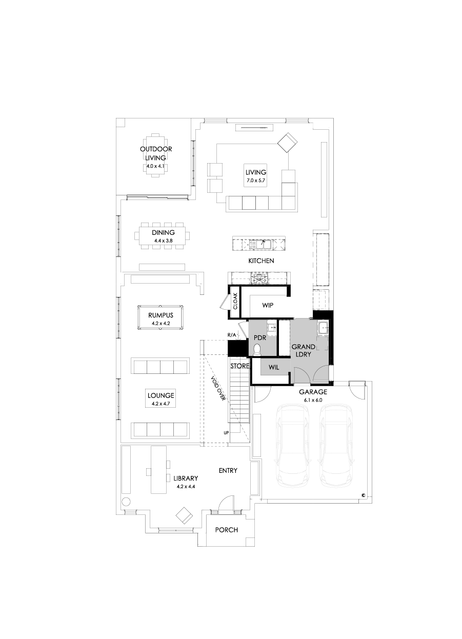 49 Ground Floor Floorplan (Grand laundry - Flipped)