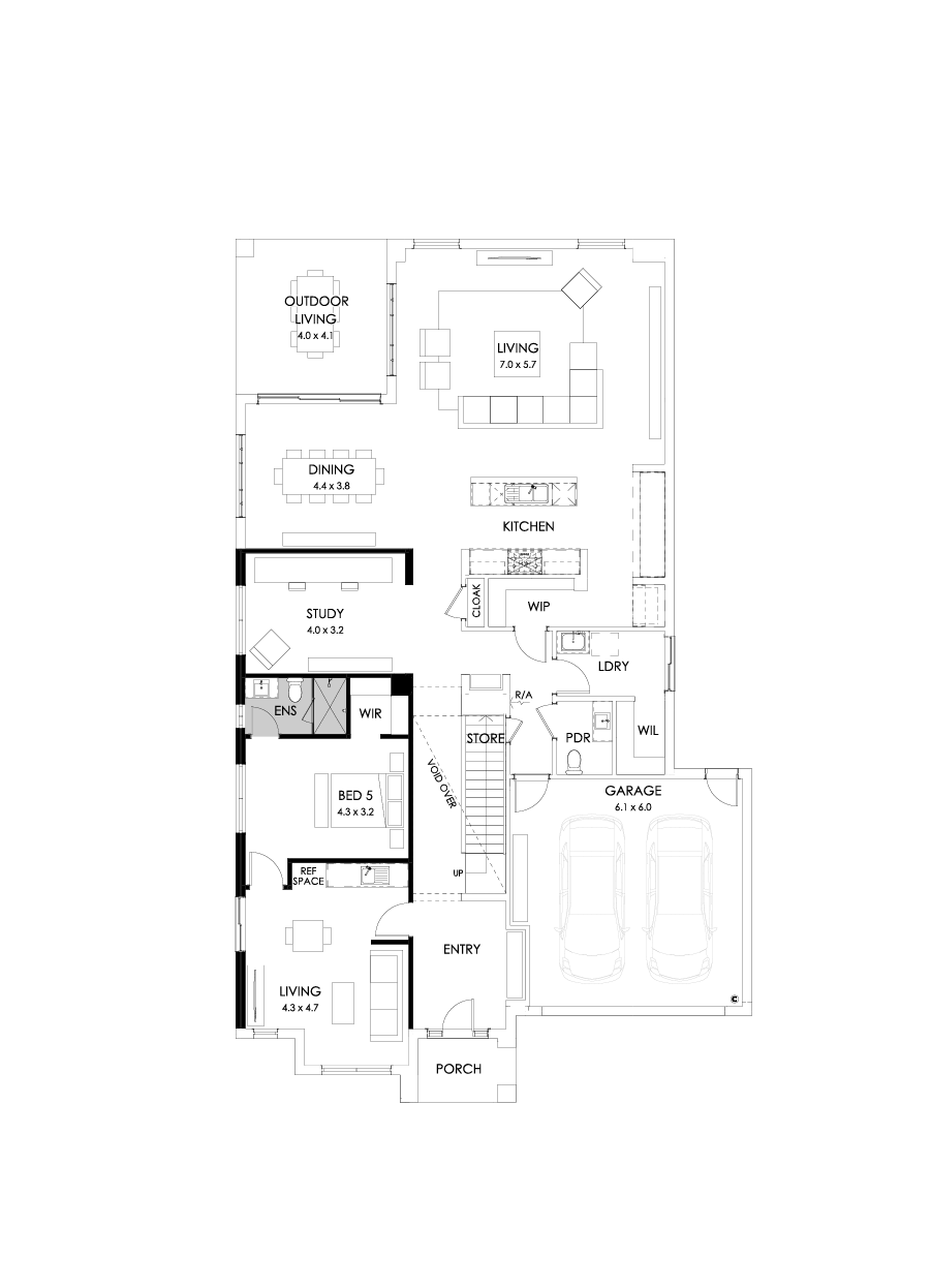 49 Ground Floor Floorplan (Guest wing - Flipped)
