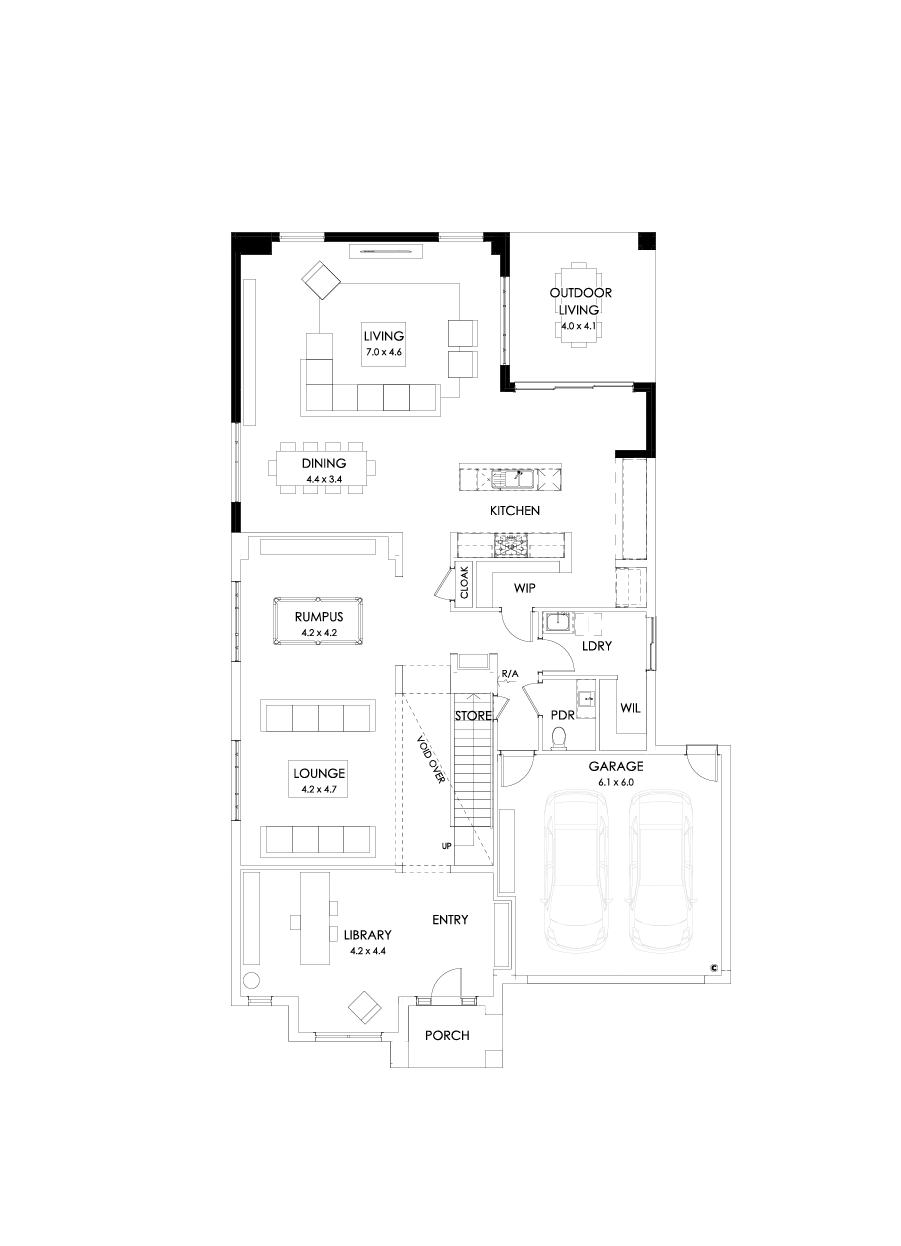 49 Ground Floor Floorplan (Rear flip - Flipped)