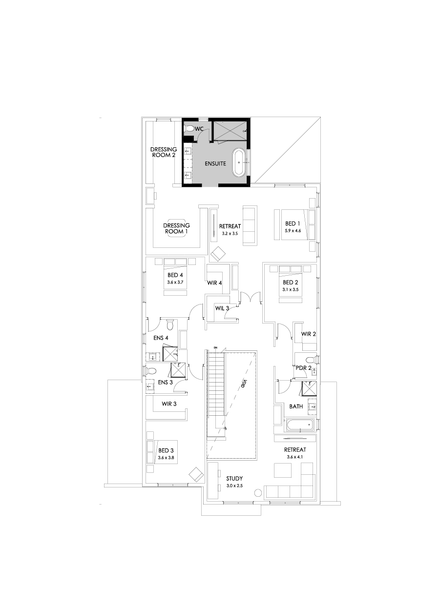 54 First Floor Floorplan (Alternate ensuite)