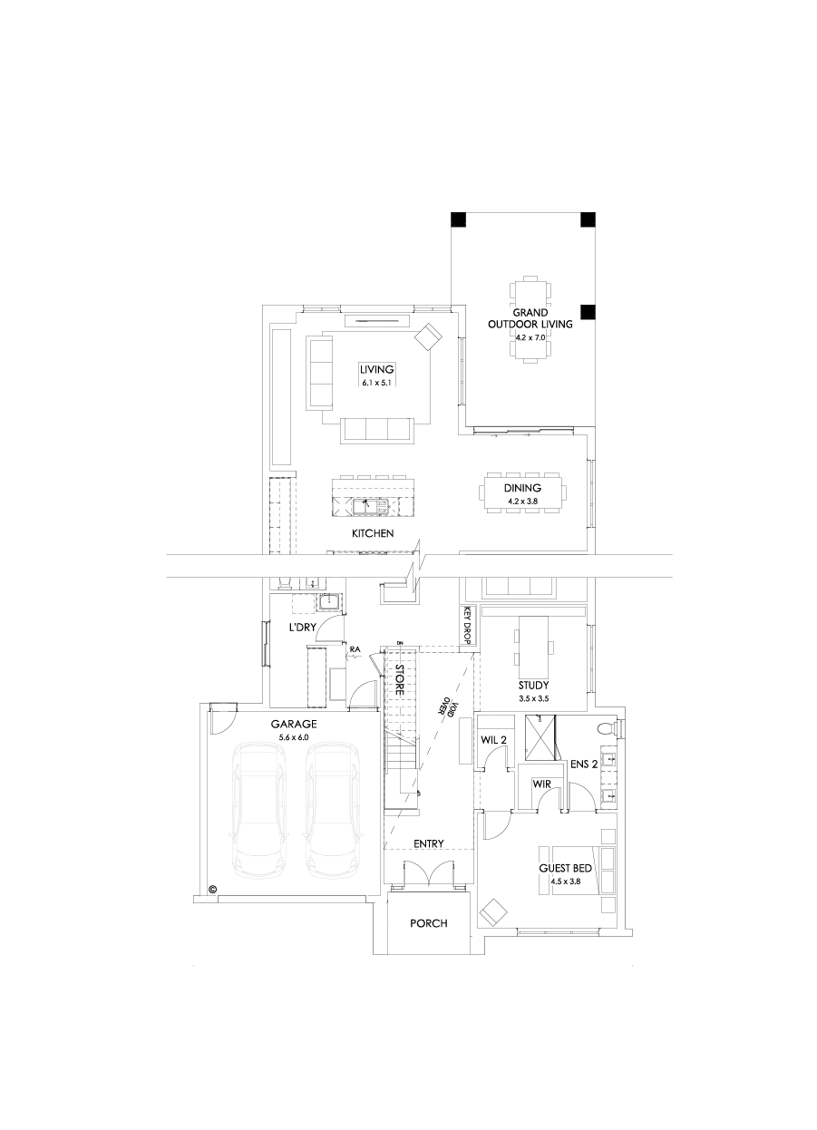 54 Ground Floor Floorplan (Grand outdoor living)