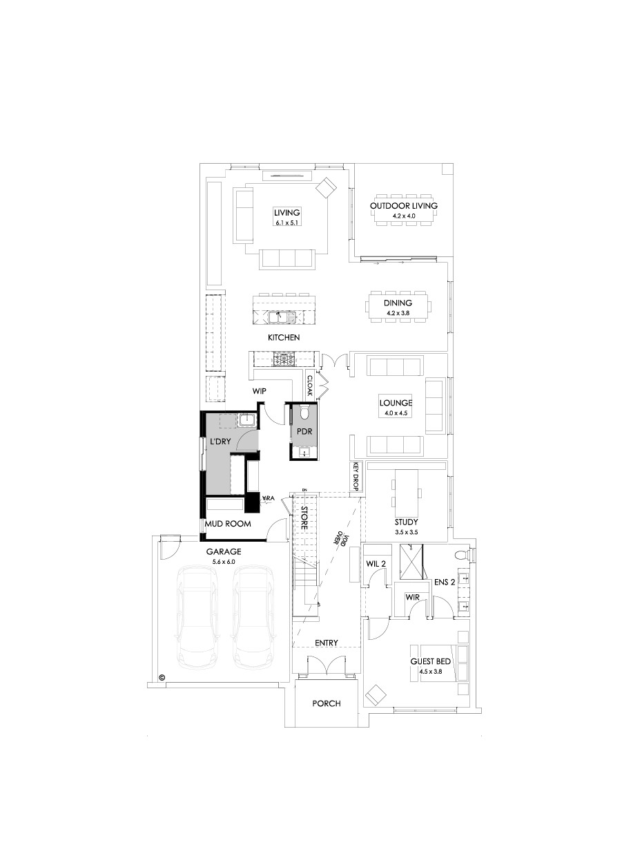 54 Ground Floor Floorplan (Mudroom)