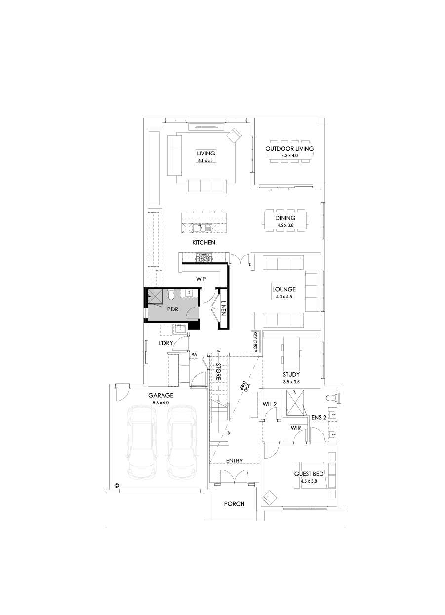 54 Ground Floor Floorplan (Shower to powder)
