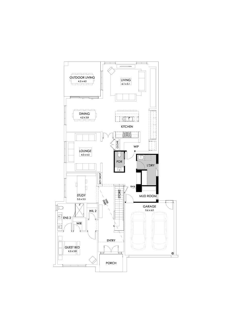 54 Ground Floor Floorplan (Mudroom - Flipped)
