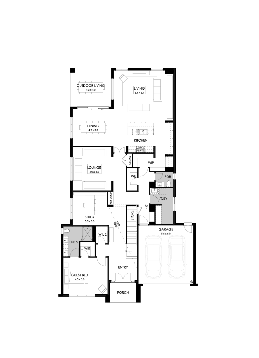 54 Ground Floor Floorplan (Standard - Flipped)