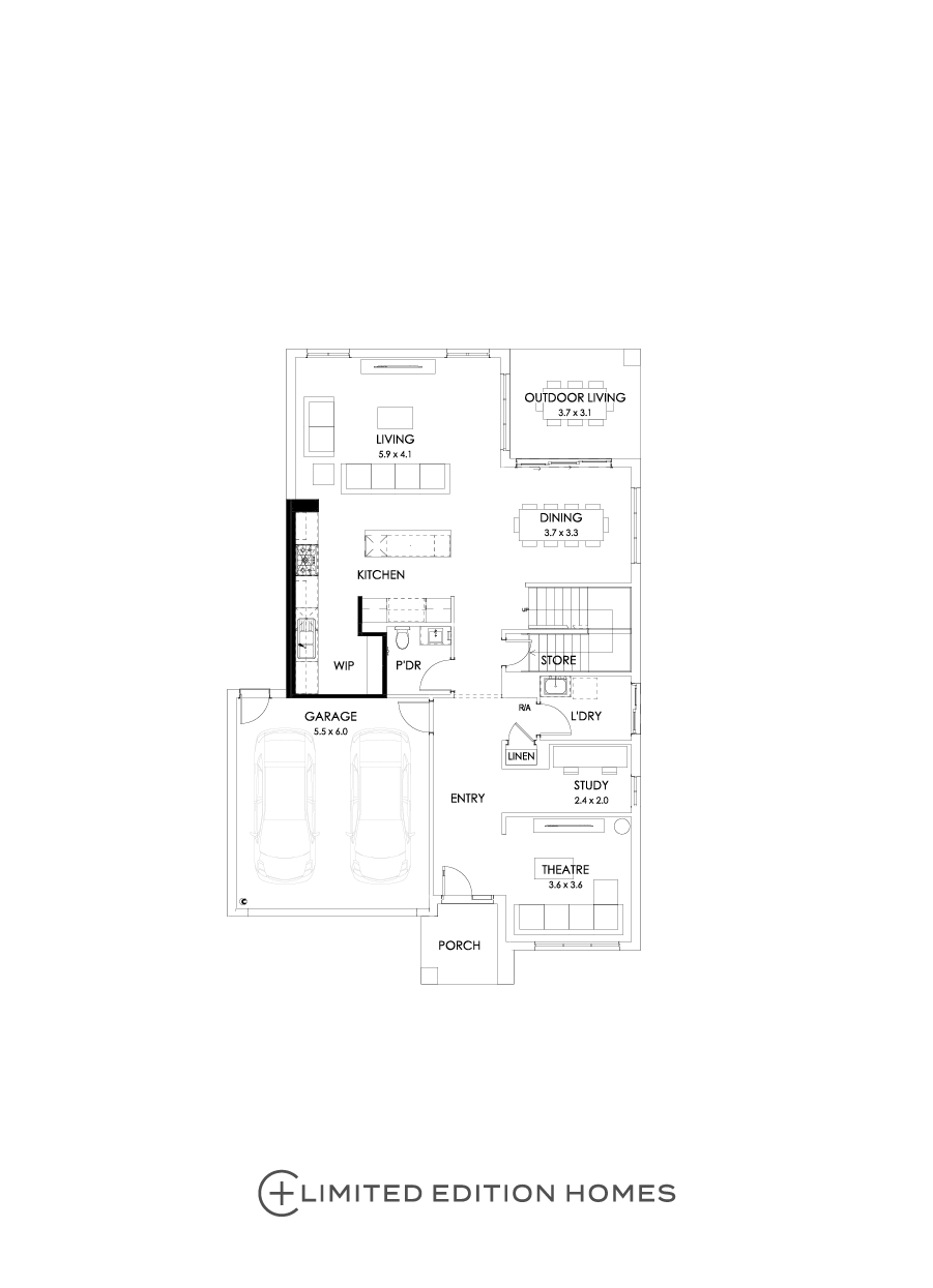 35 Ground Floor Floorplan (Alternate kitchen)