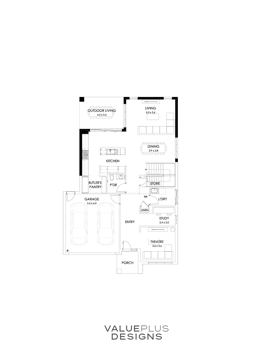 35 Ground Floor Floorplan (Rear flip)