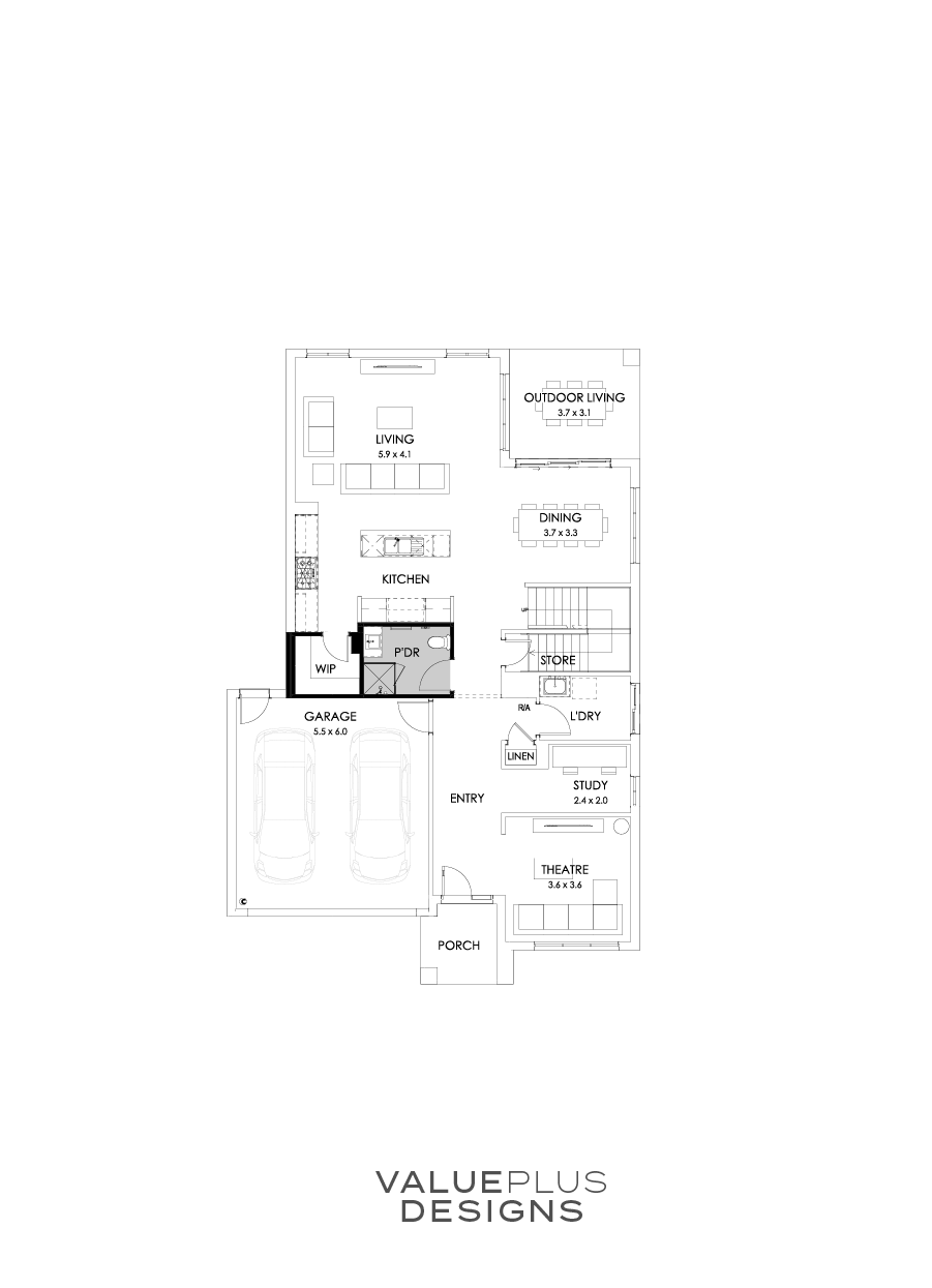 35 Ground Floor Floorplan (Shower to powder)