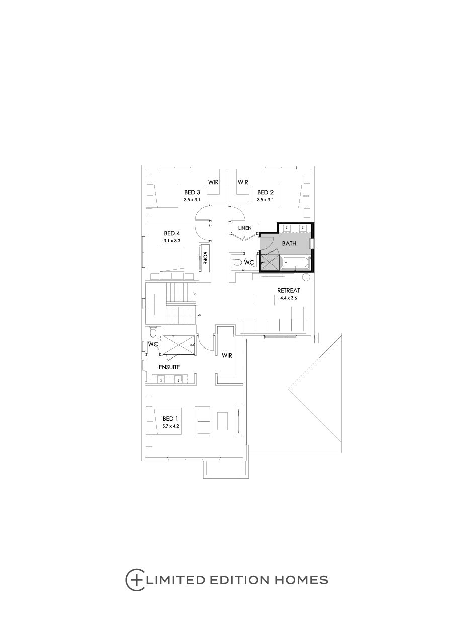 35 First Floor Floorplan (Bathroom upgrade - Flipped)