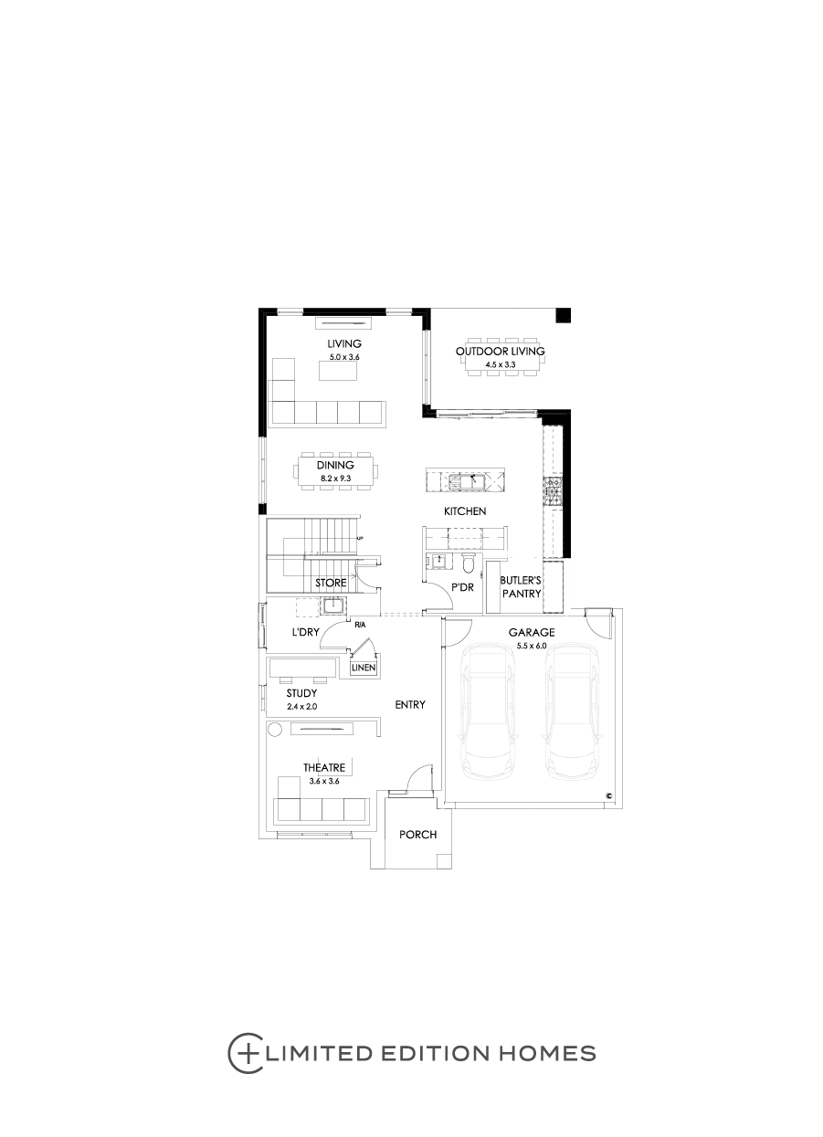35 Ground Floor Floorplan (Rear flip - Flipped)