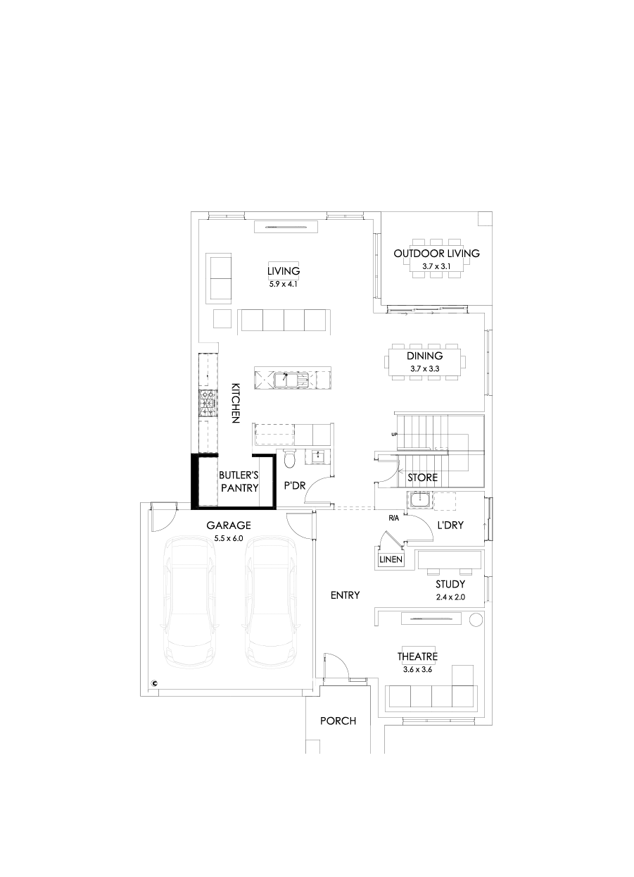35 Ground Floor Floorplan (Butler's pantry - Included)