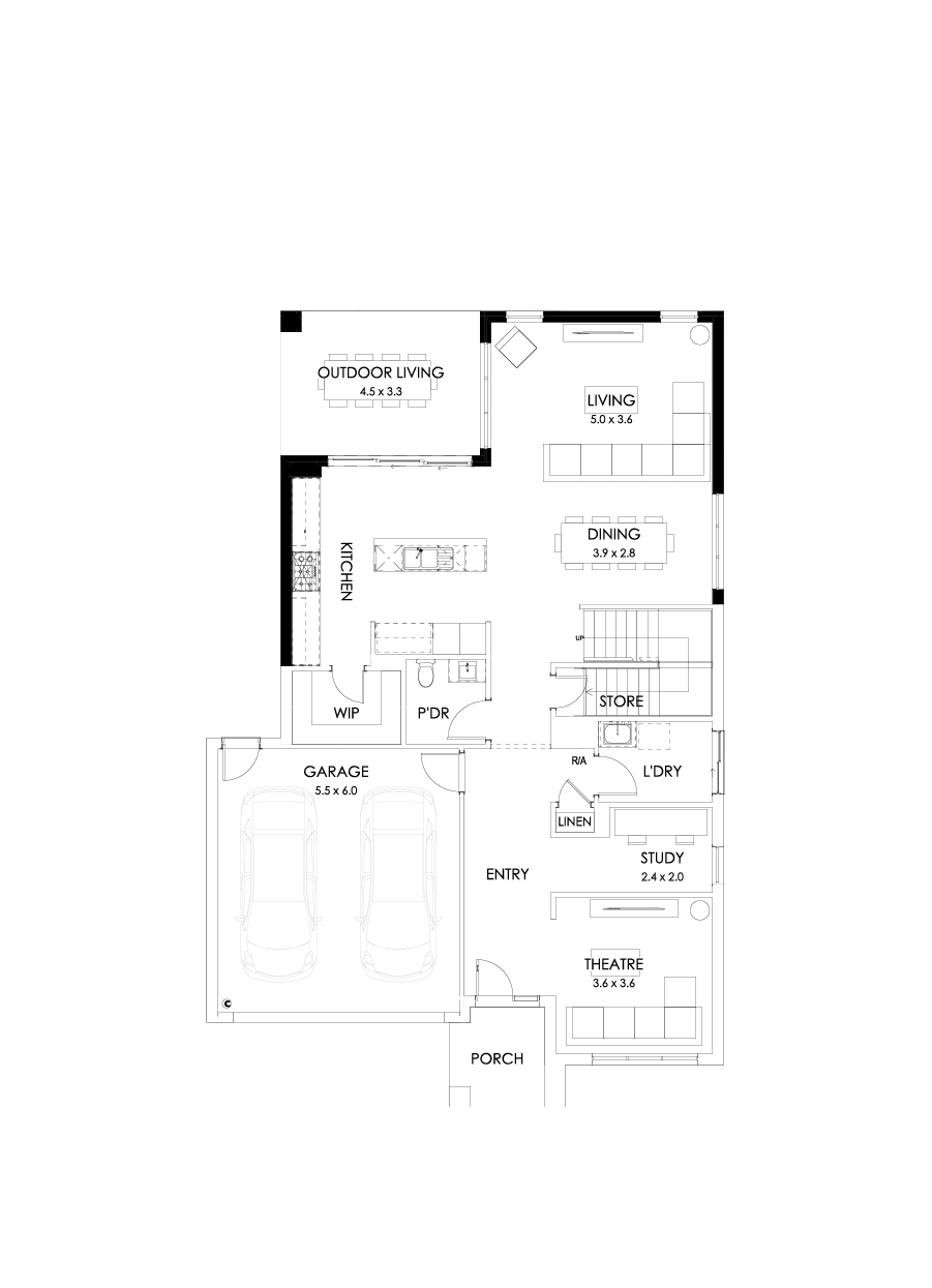 35 Ground Floor Floorplan (Rear flip)