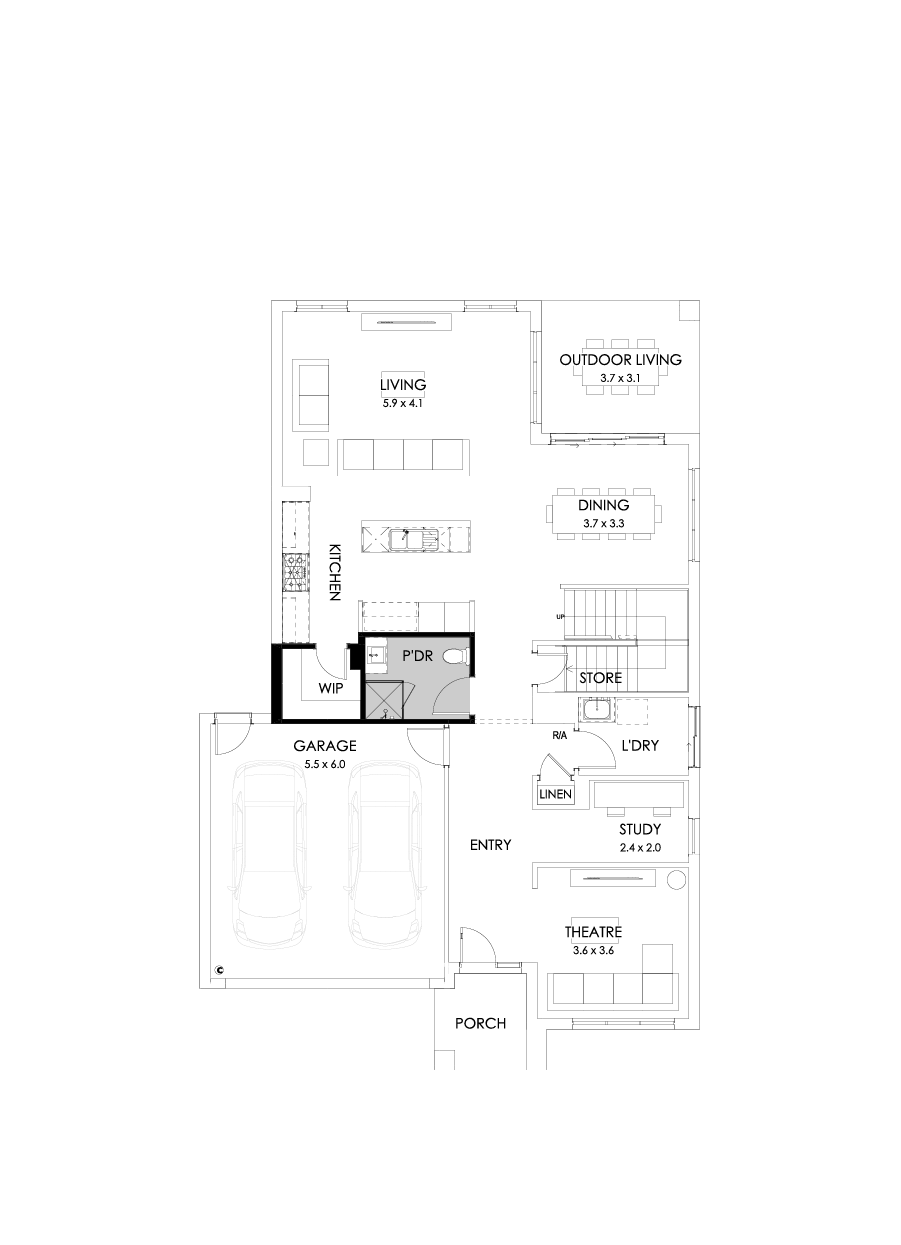 35 Ground Floor Floorplan (Shower to powder)