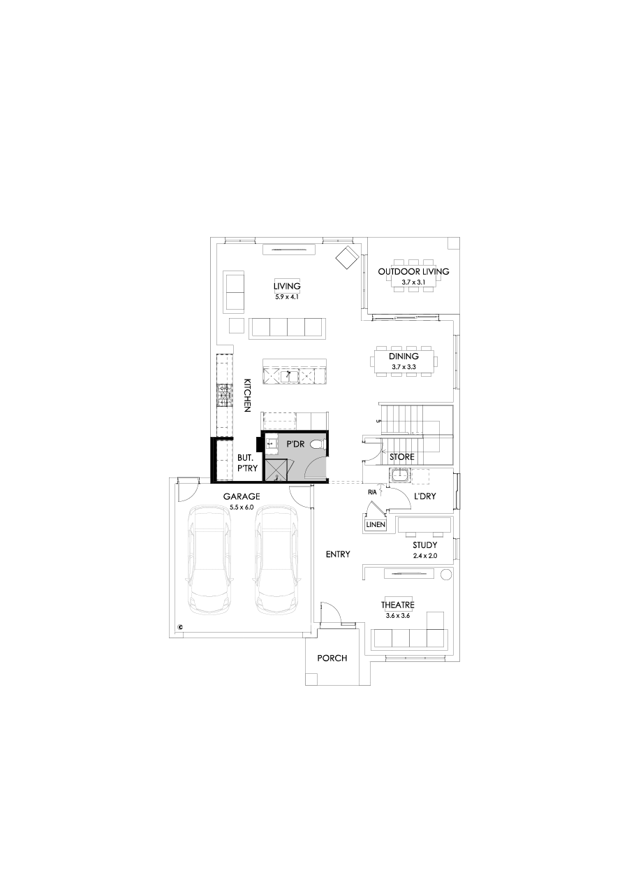 35 Ground Floor Floorplan (Shower to powder)