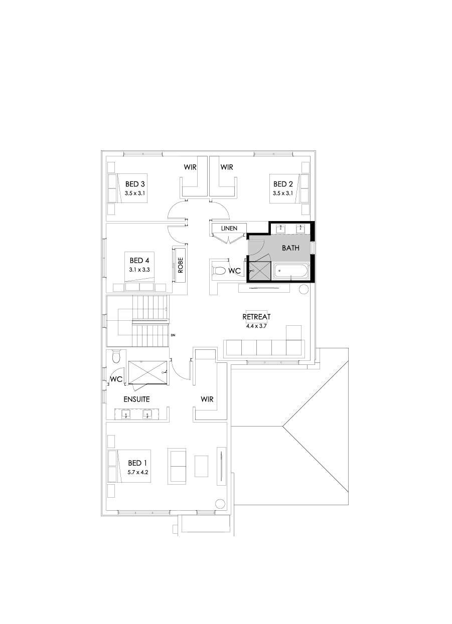 35 First Floor Floorplan (Bathroom upgrade - Flipped)