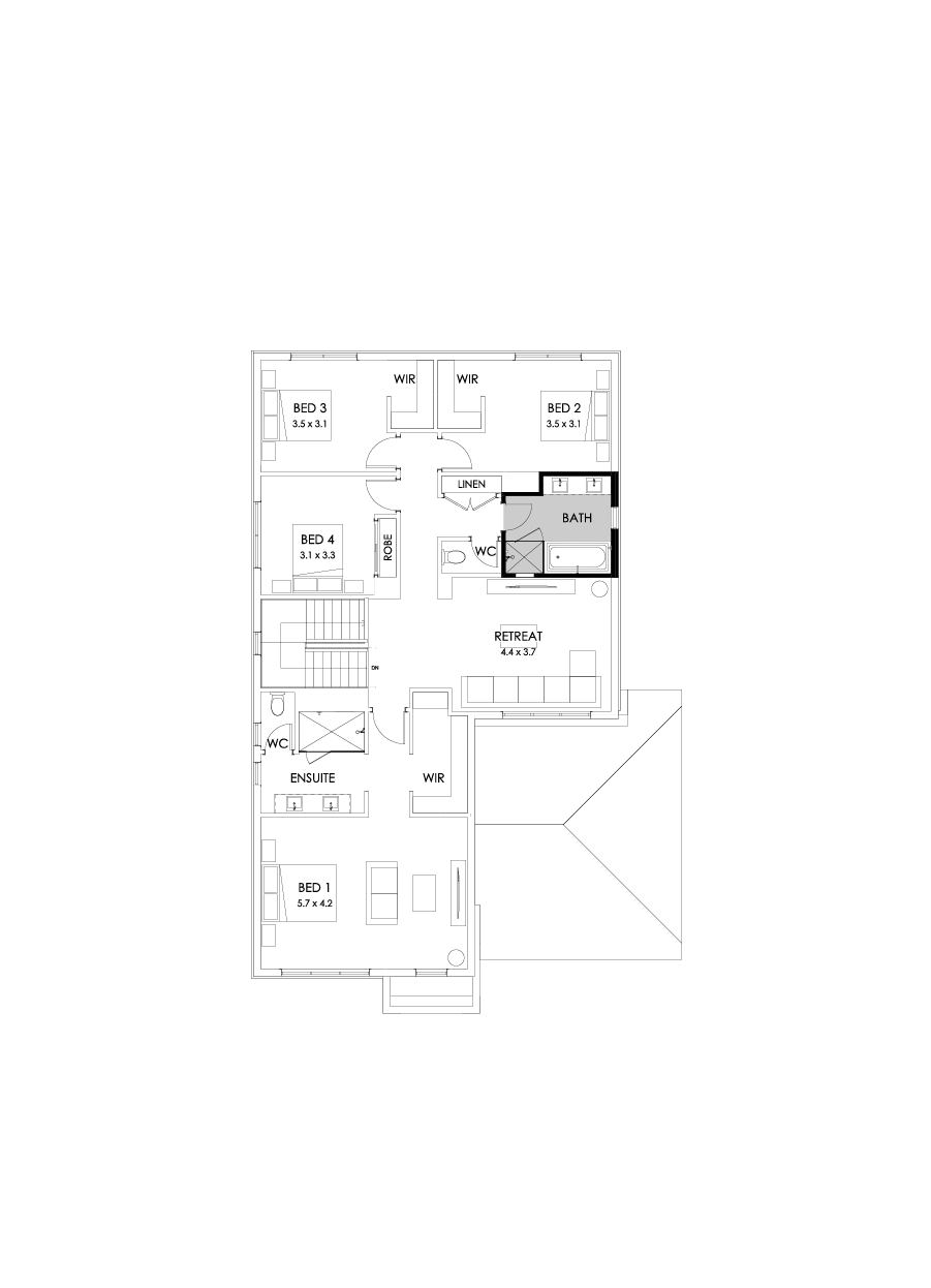 35 First Floor Floorplan (Bathroom upgrade - Flipped)