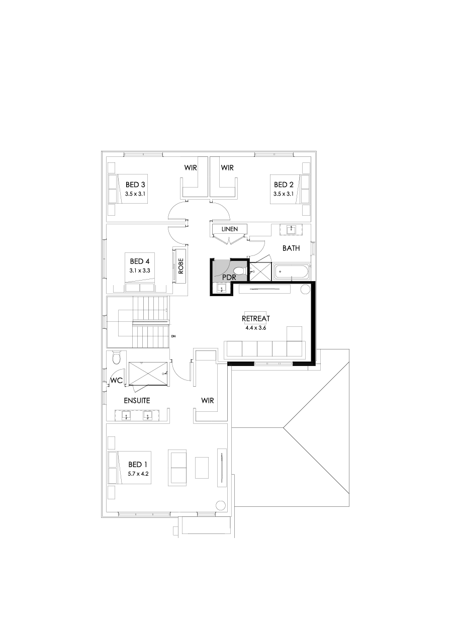 35 First Floor Floorplan (Powder Room - Flipped)