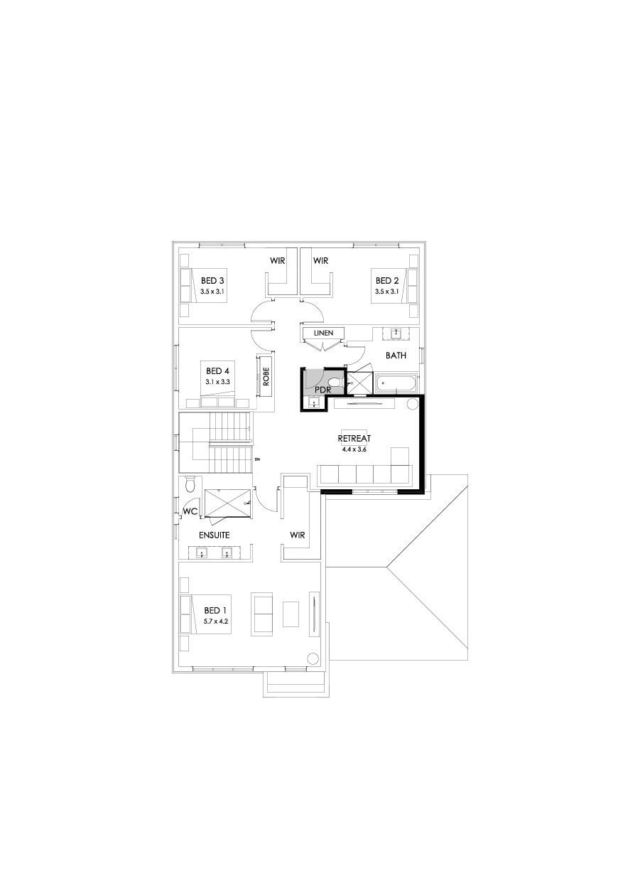 35 First Floor Floorplan (Powder Room - Flipped)