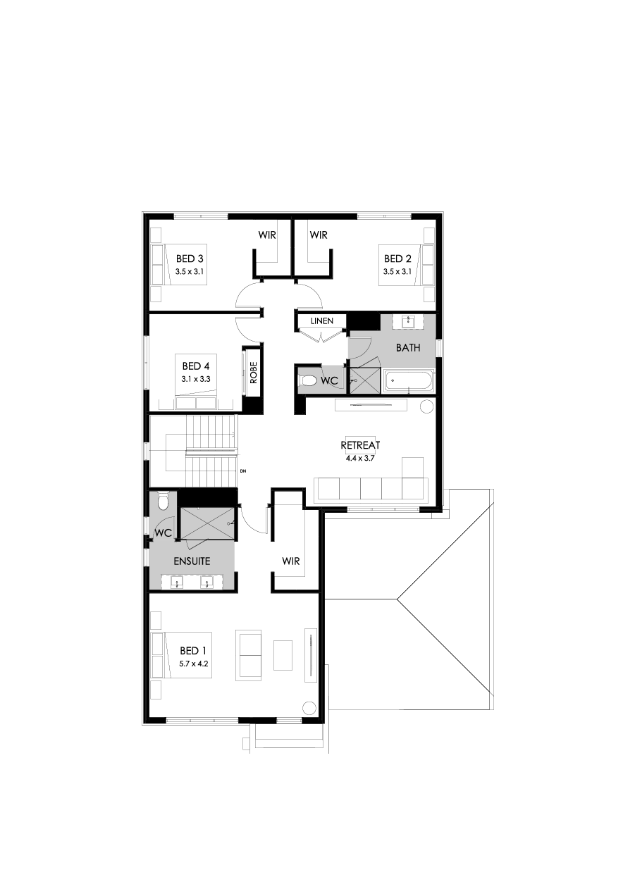 35 First Floor Floorplan (Standard - Flipped)