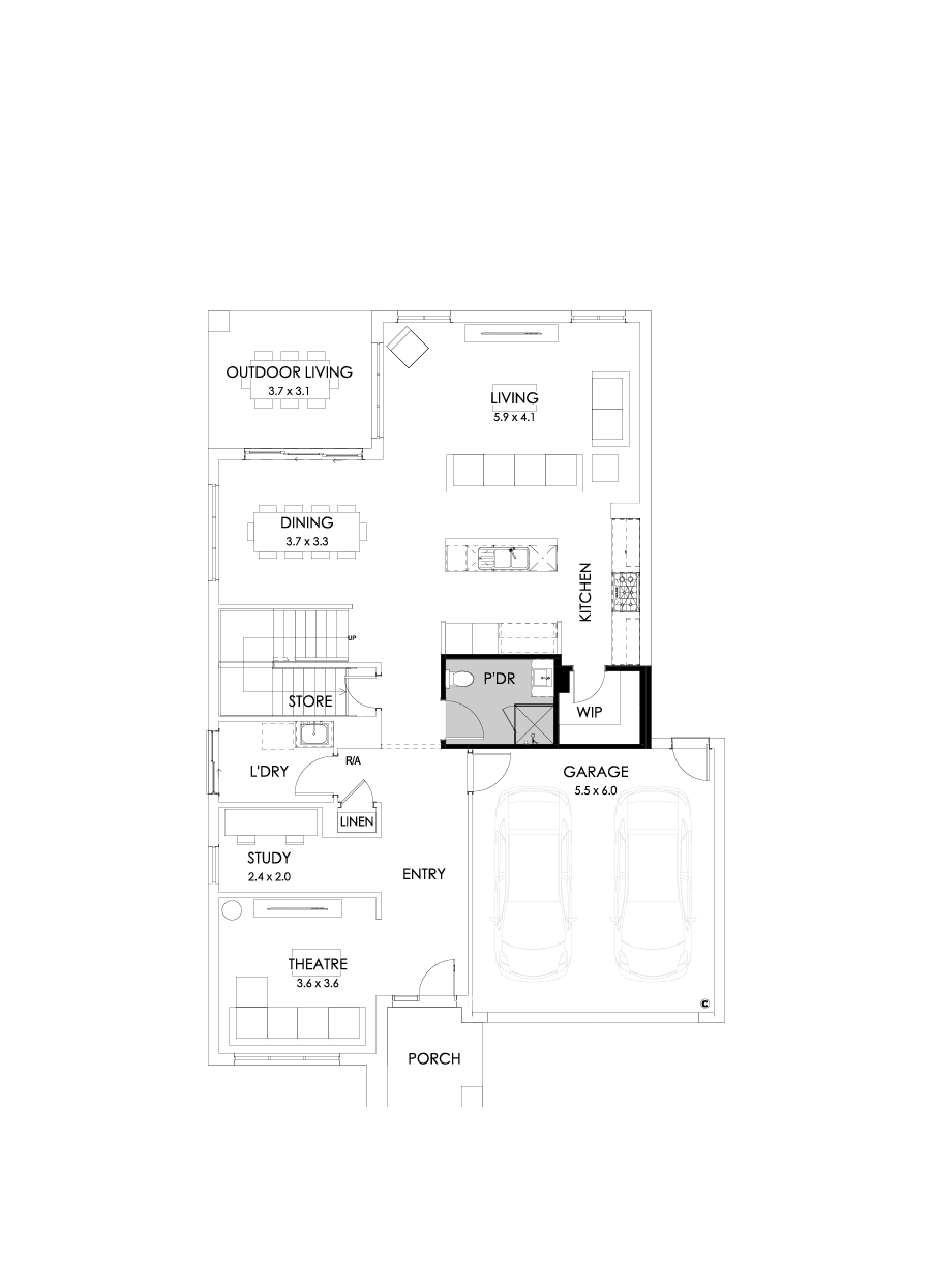 35 Ground Floor Floorplan (Shower to powder - Flipped)