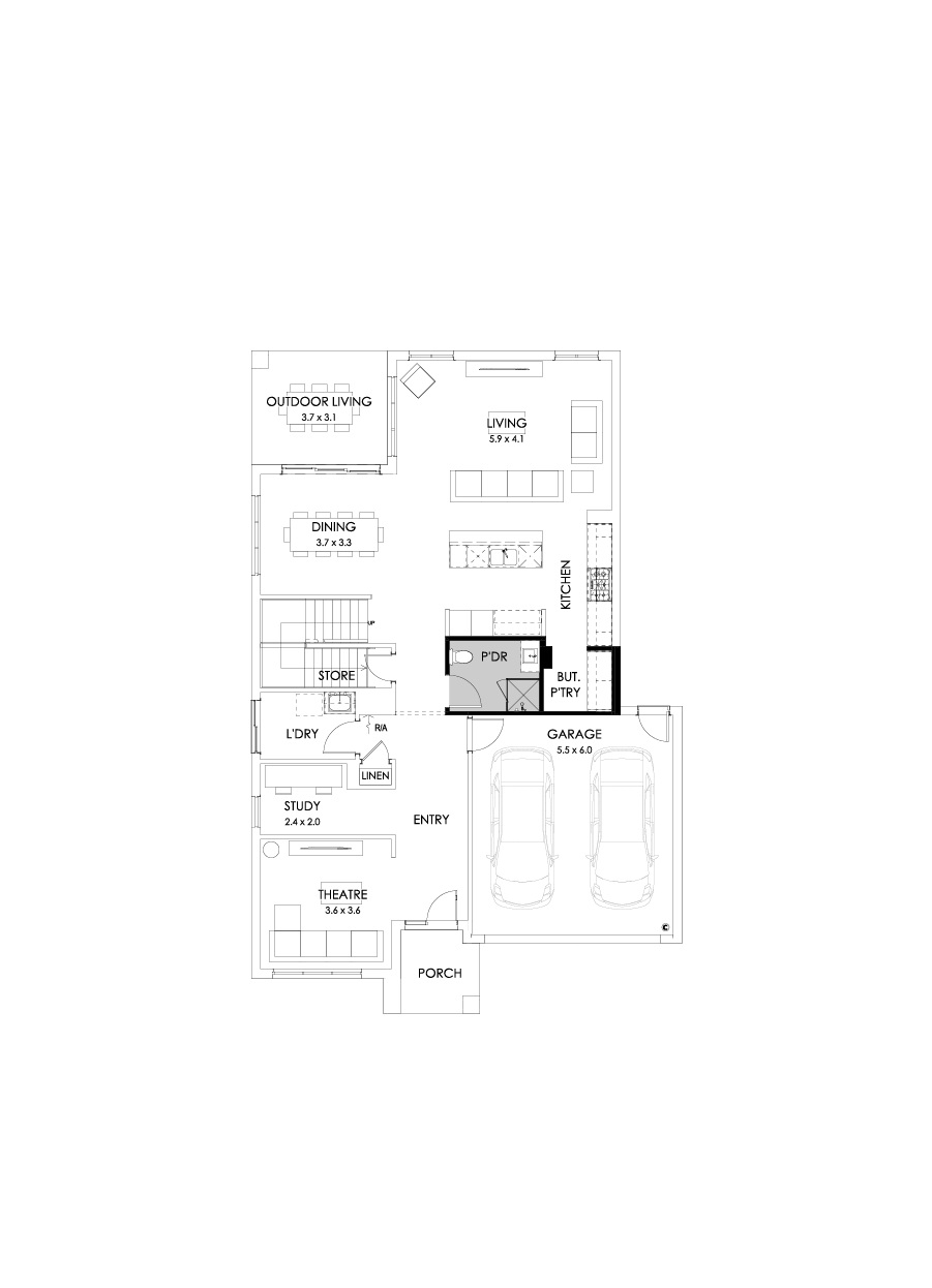 35 Ground Floor Floorplan (Shower to powder - Flipped)