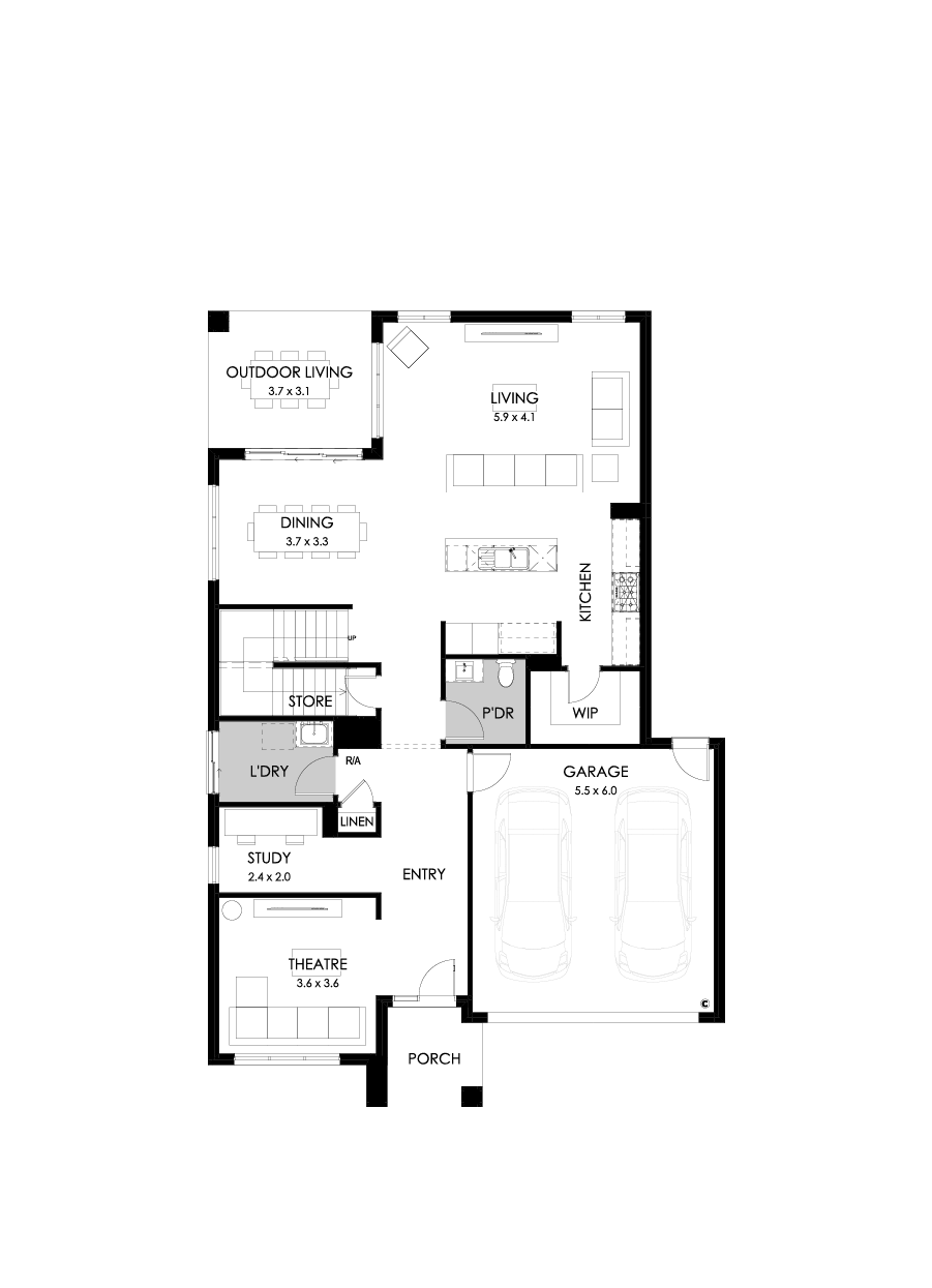 35 Ground Floor Floorplan (Standard - Flipped)