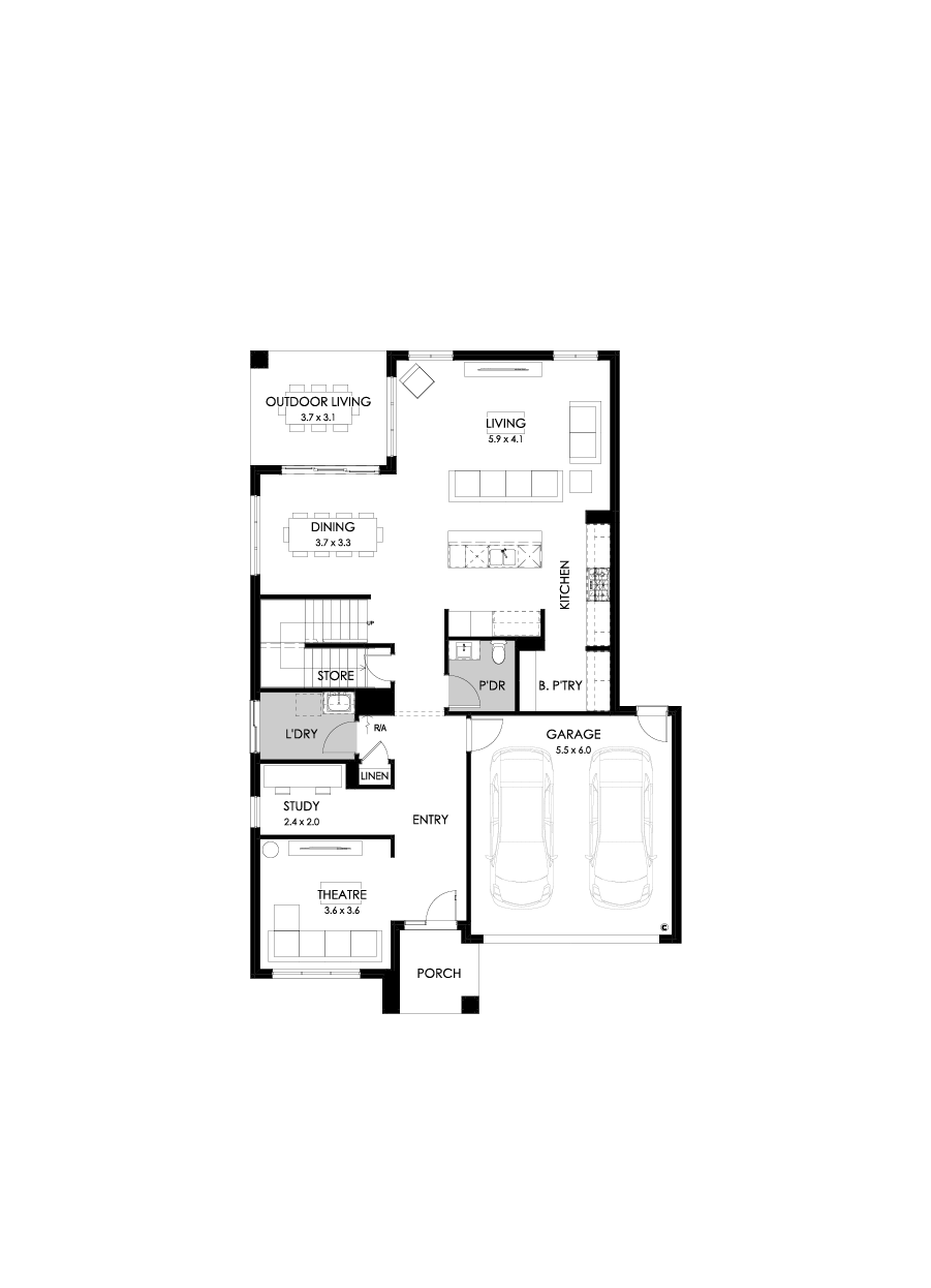 35 Ground Floor Floorplan (Standard - Flipped)