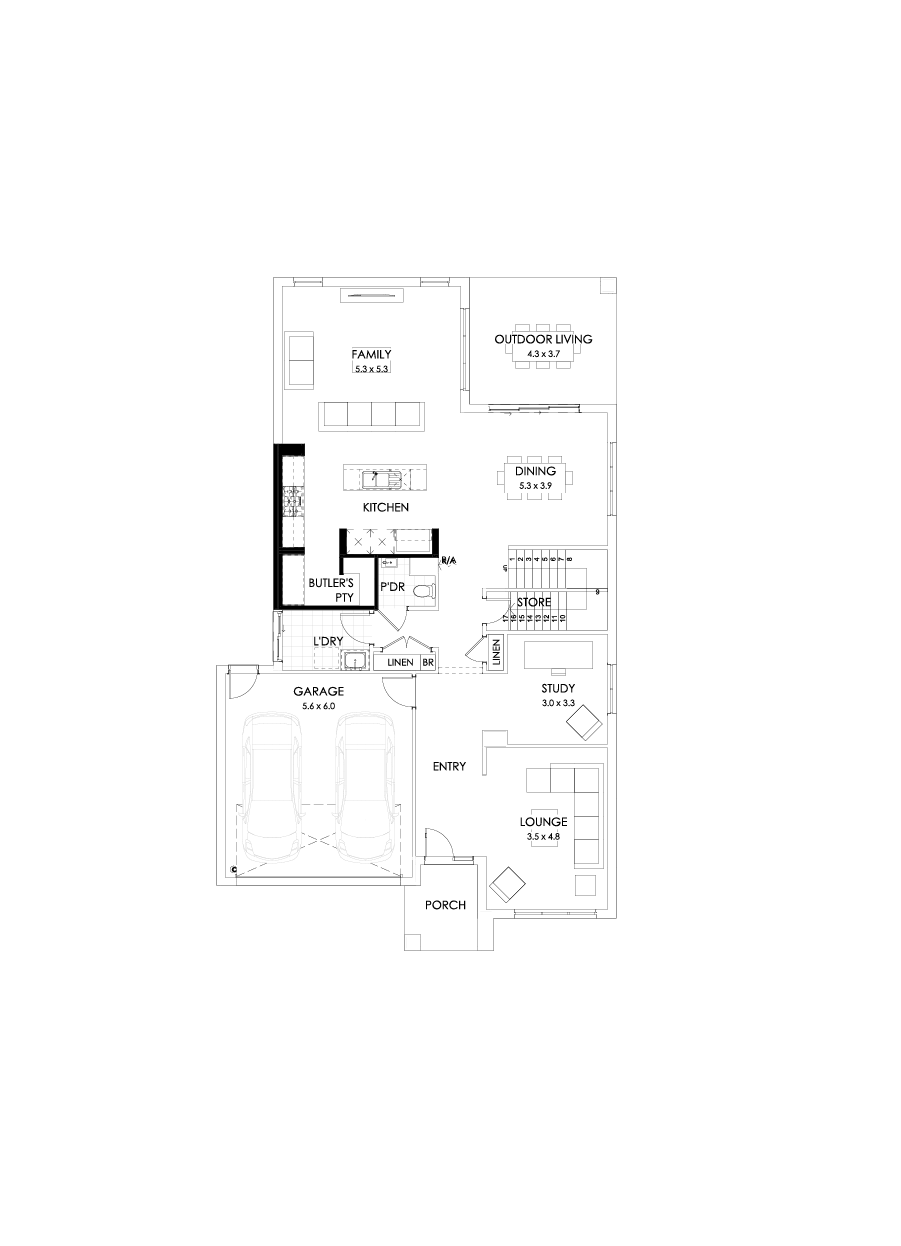 39 Ground Floor Floorplan (Butler's pantry - Included)