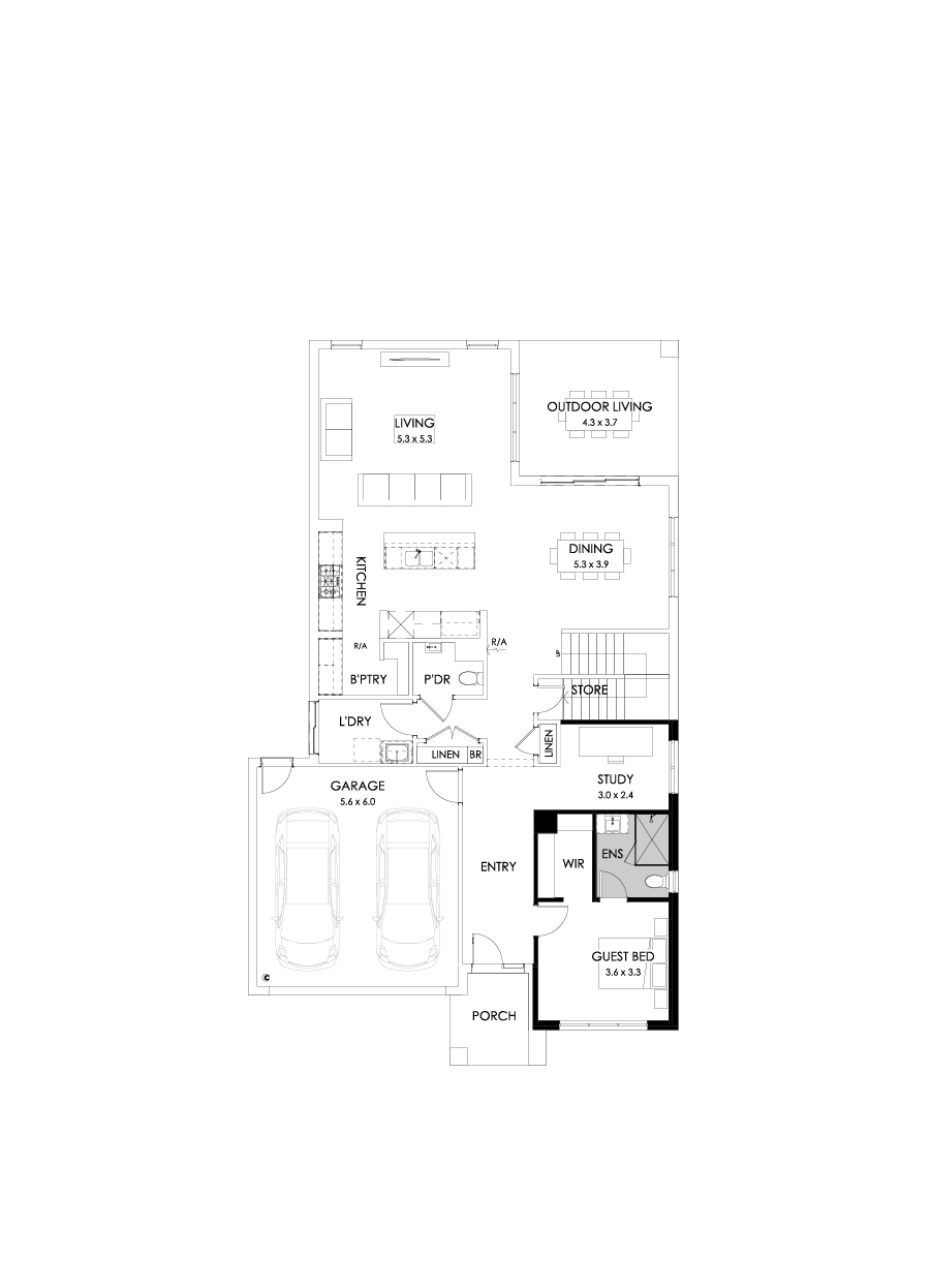 39 Ground Floor Floorplan (Guest bedroom)