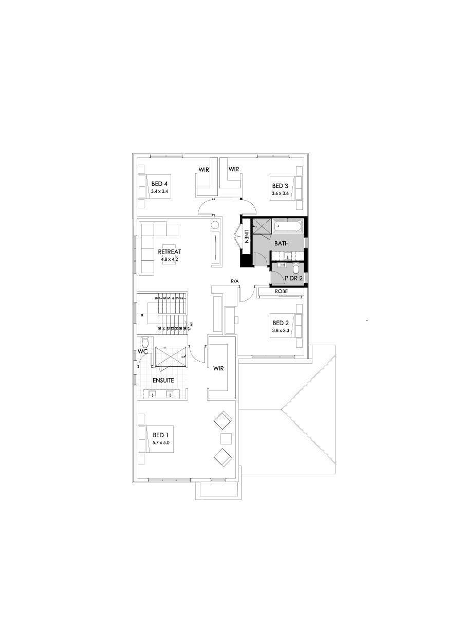 39 First Floor Floorplan (Powder room - Flipped)