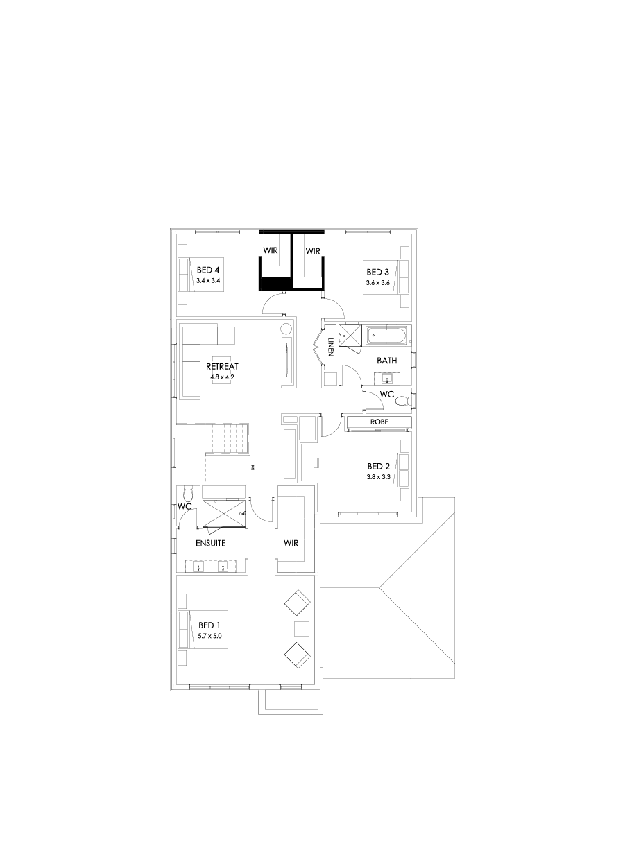 39 First Floor Floorplan (Rear flip - Flipped)