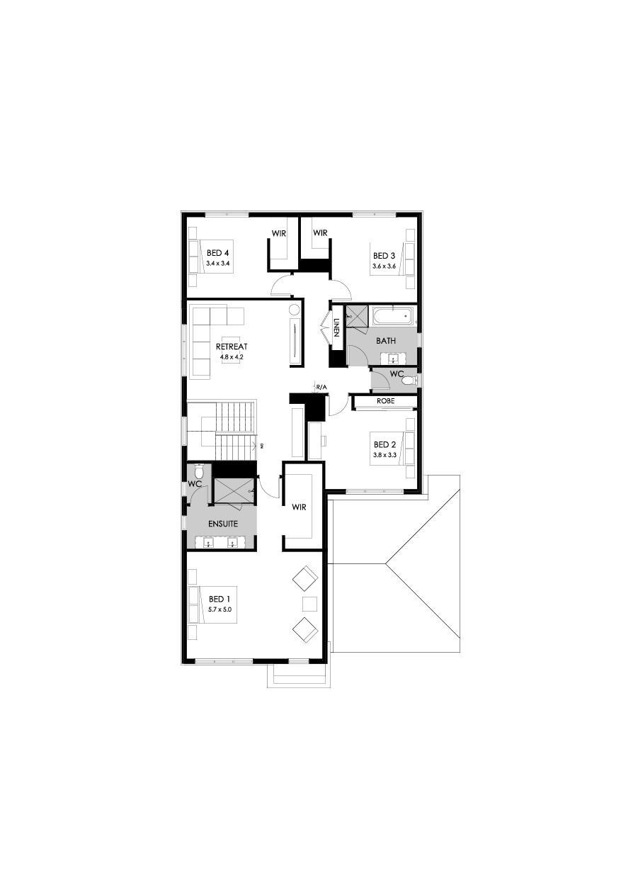 39 First Floor Floorplan (Standard  - Flipped)
