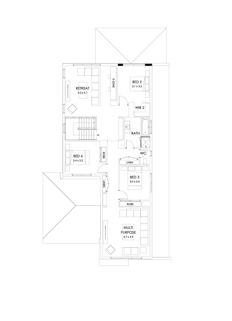 37 First Floor Floorplan (Alternate kitchen L shape)