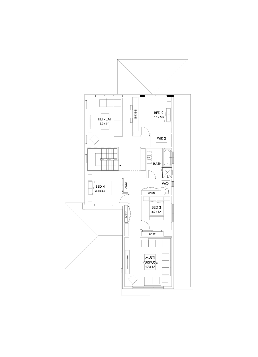 37 First Floor Floorplan (Alternate kitchen L shape)