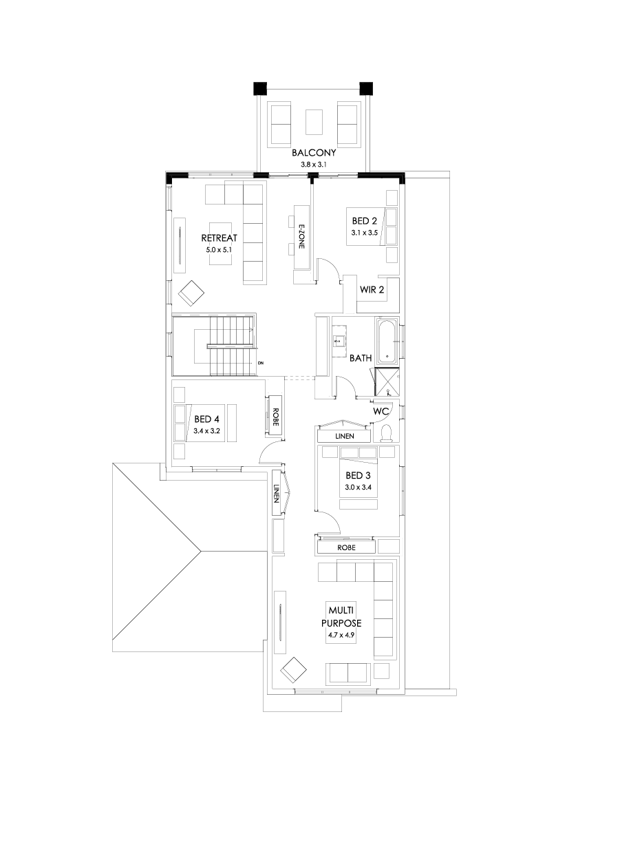 37 First Floor Floorplan (Rear balcony)