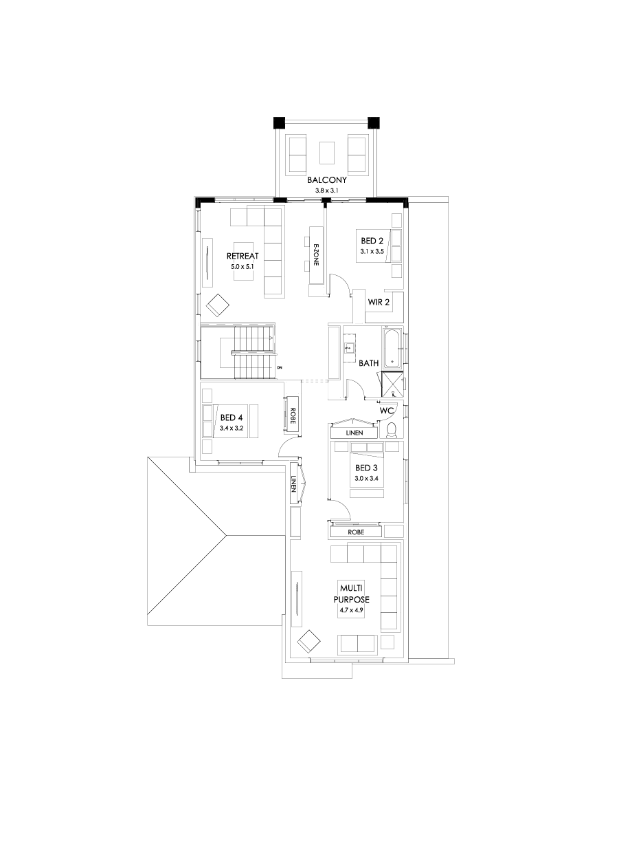 37 First Floor Floorplan (Rear balcony)
