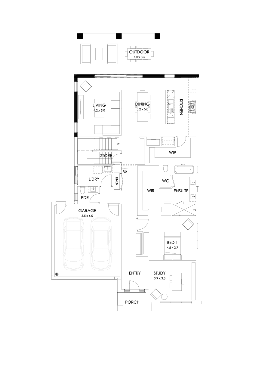 37 Ground Floor Floorplan (Alternate grand outdoor living)