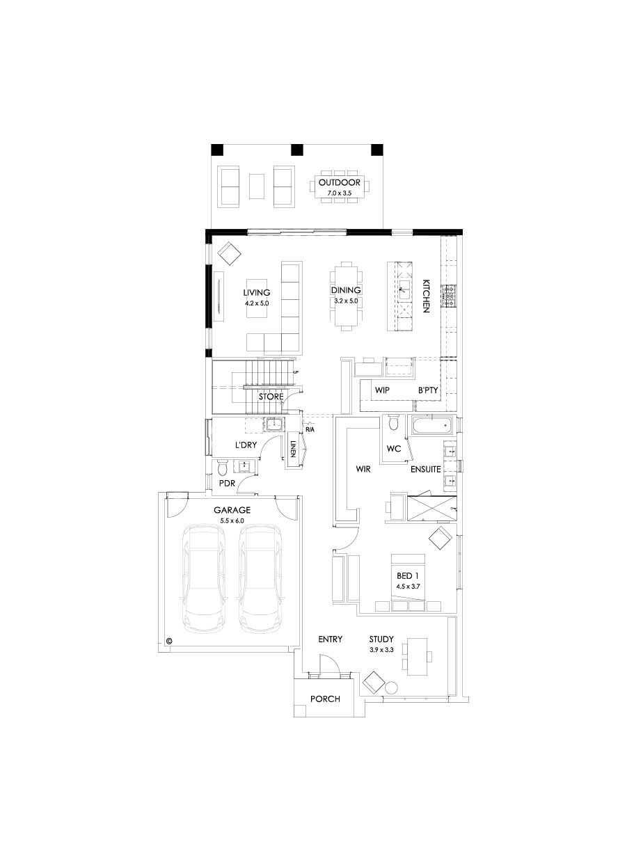 37 Ground Floor Floorplan (Alternate grand outdoor living)