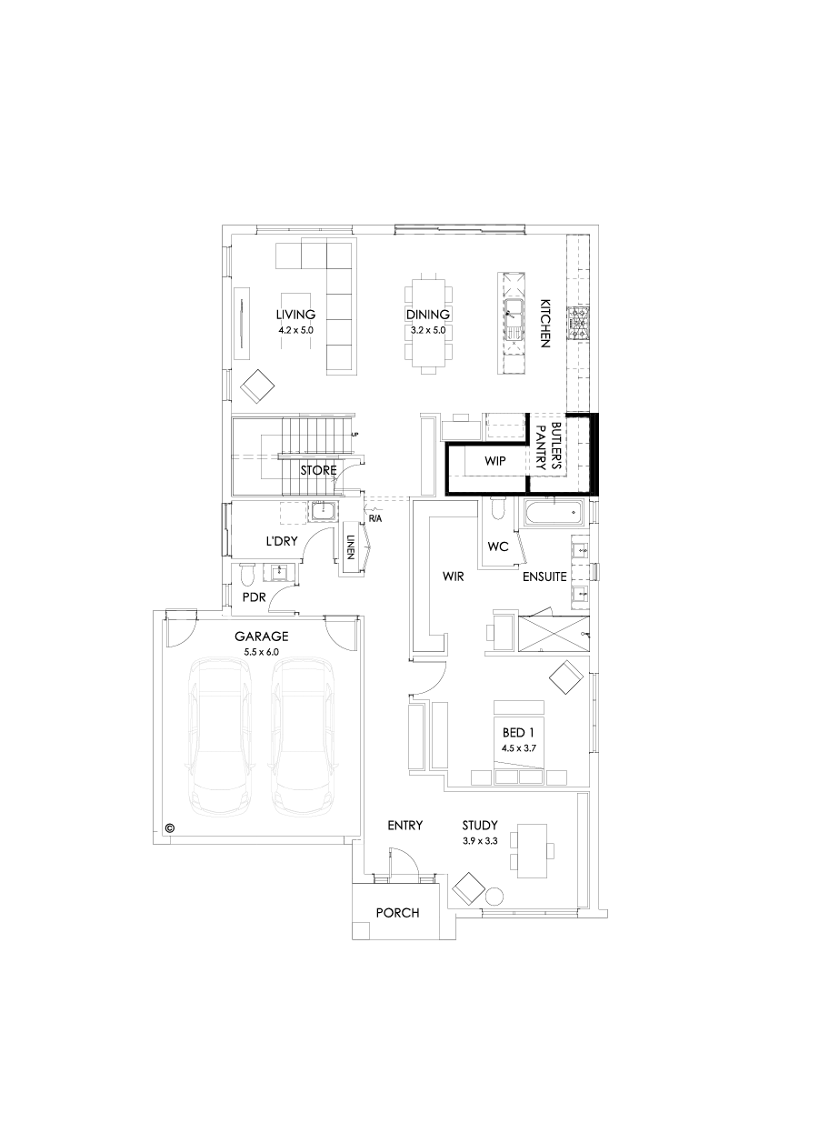 37 Ground Floor Floorplan (Butler's pantry - Included)