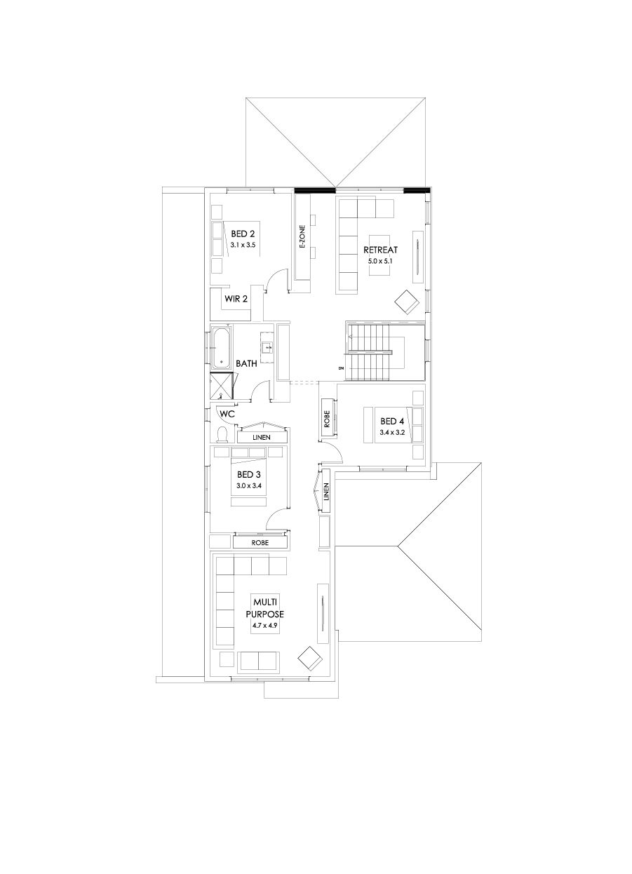 37 First Floor Floorplan (Alternate grand outdoor living - Flipped)