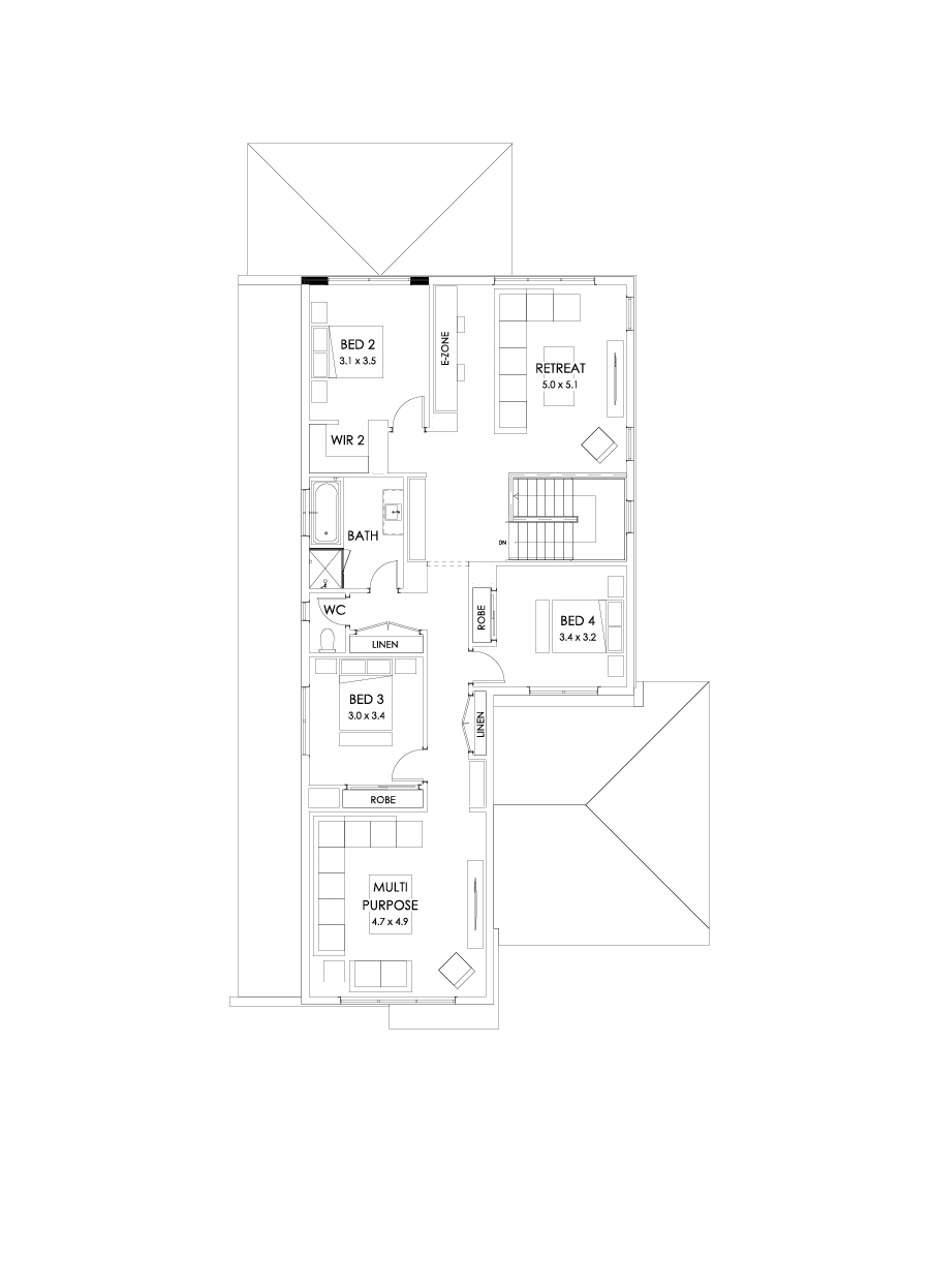 37 First Floor Floorplan (Grand outdoor living - Flipped)