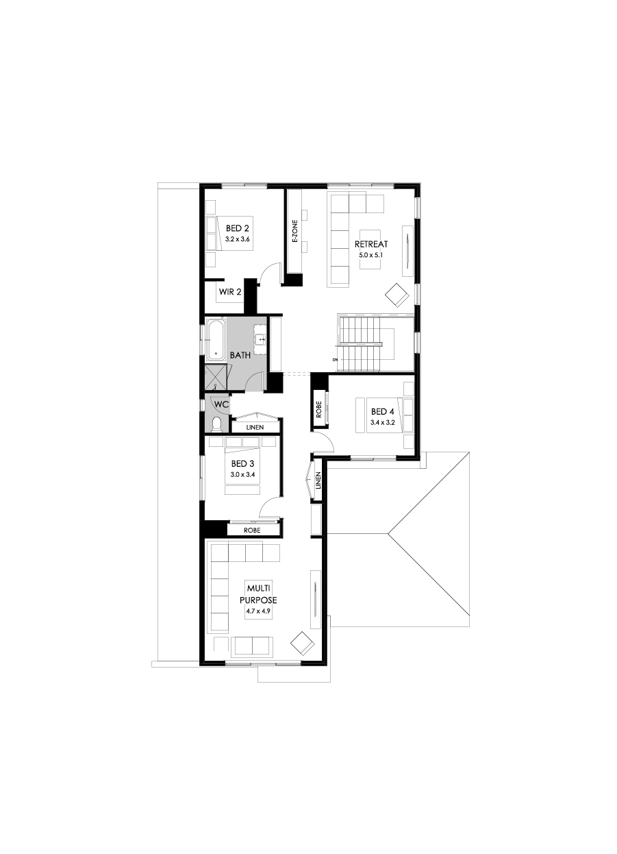 37 First Floor Floorplan (Standard - Flipped)