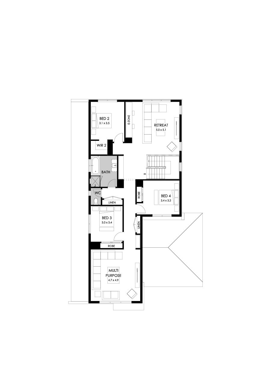 37 First Floor Floorplan (Standard - Flipped)