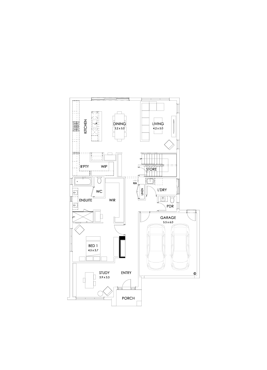 37 Ground Floor Floorplan (Bar - Flipped)