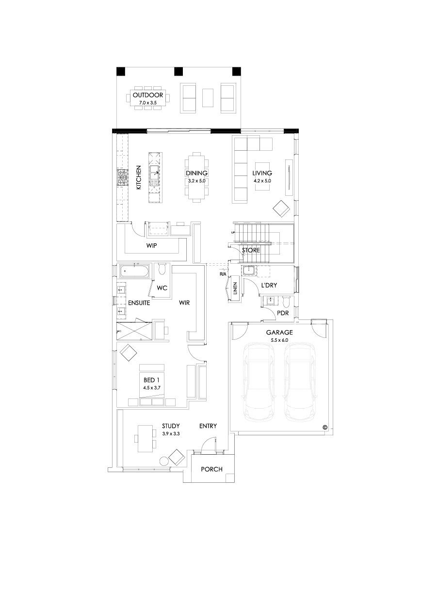 37 Ground Floor Floorplan (Grand outdoor living - Flipped)