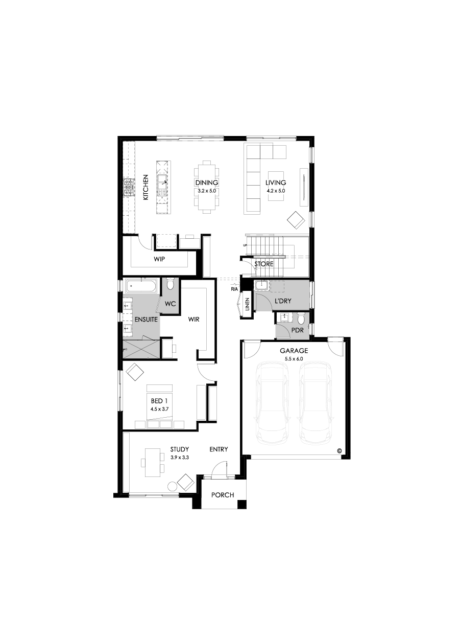 37 Ground Floor Floorplan (Standard - Flipped)