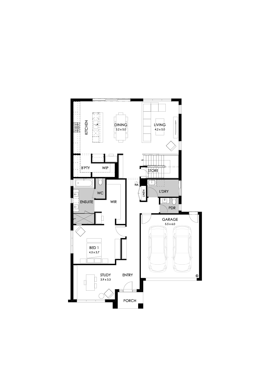 37 Ground Floor Floorplan (Standard - Flipped)