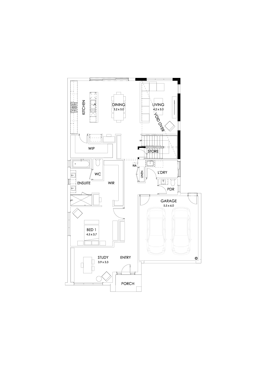 37 Ground Floor Floorplan (Void - Flipped)