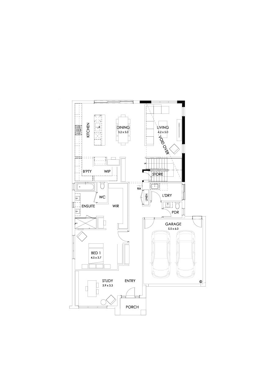 37 Ground Floor Floorplan (Void - Flipped)